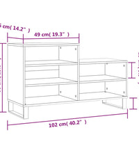 Schuhregal Hochglanz-Weiß 102x36x60 cm Holzwerkstoff