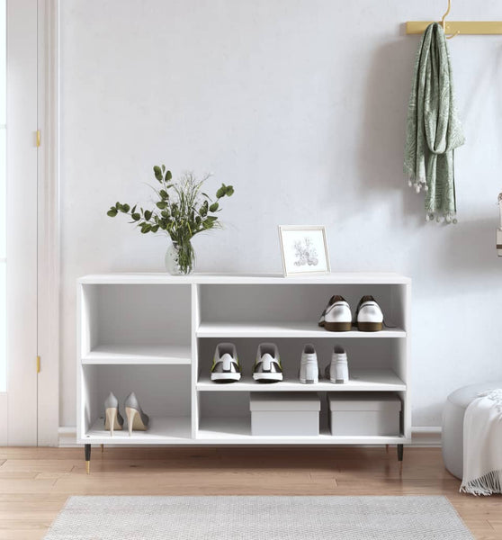 Schuhregal Weiß 102x36x60 cm Holzwerkstoff
