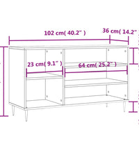 Schuhregal Schwarz 102x36x60 cm Holzwerkstoff