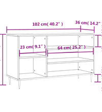 Schuhregal Betongrau 102x36x60 cm Holzwerkstoff