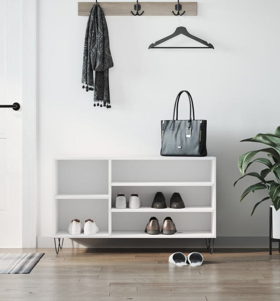 Schuhregal Weiß 102x36x60 cm Holzwerkstoff