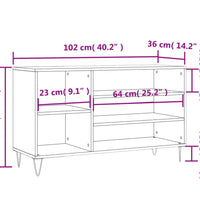 Schuhregal Schwarz 102x36x60 cm Holzwerkstoff