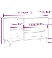 Schuhregal Sonoma-Eiche 102x36x60 cm Holzwerkstoff