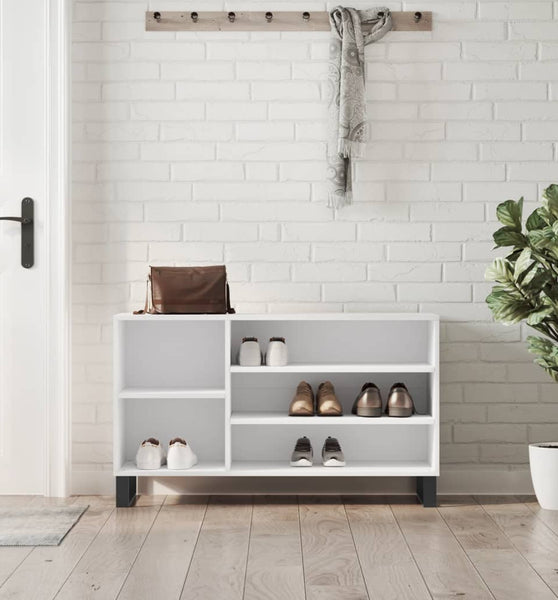 Schuhregal Weiß 102x36x60 cm Holzwerkstoff