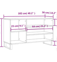 Schuhregal Schwarz 102x36x60 cm Holzwerkstoff