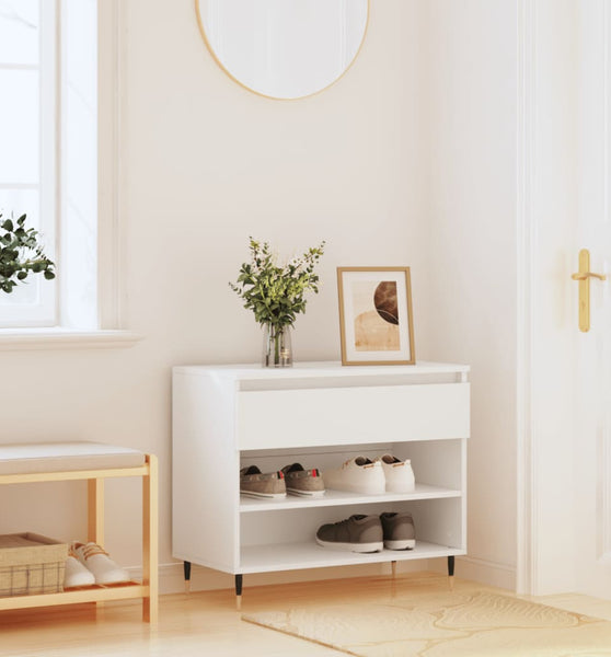 Schuhregal Weiß 70x36x60 cm Holzwerkstoff