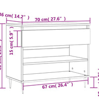 Schuhregal Betongrau 70x36x60 cm Holzwerkstoff