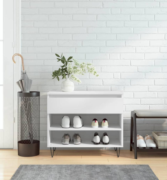 Schuhregal Weiß 70x36x60 cm Holzwerkstoff