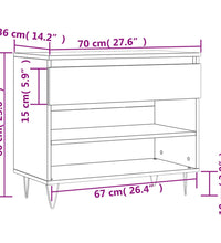 Schuhregal Hochglanz-Weiß 70x36x60 cm Holzwerkstoff