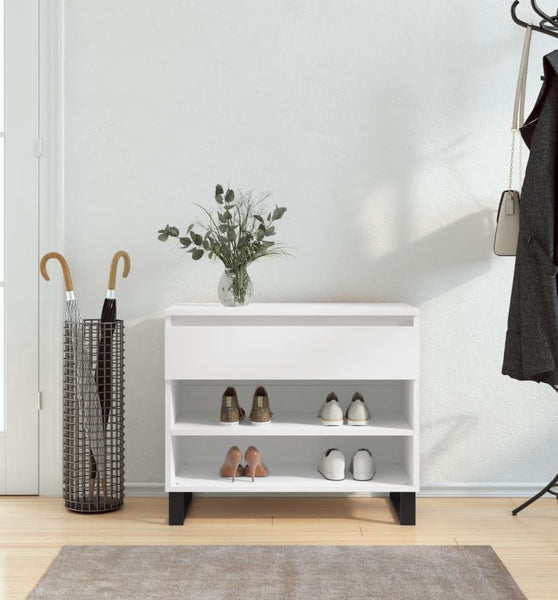 Schuhregal Weiß 70x36x60 cm Holzwerkstoff
