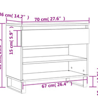 Schuhregal Hochglanz-Weiß 70x36x60 cm Holzwerkstoff