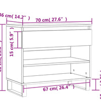 Schuhregal Grau Sonoma 70x36x60 cm Holzwerkstoff