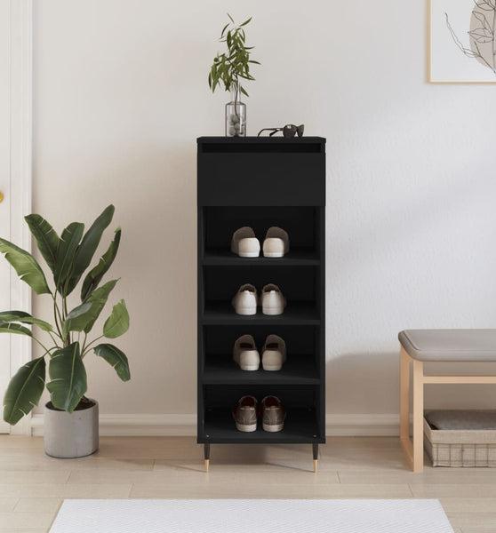 Schuhschrank Schwarz 40x36x105 cm Holzwerkstoff