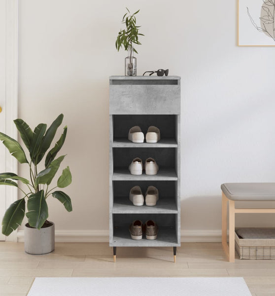 Schuhschrank Betongrau 40x36x105 cm Holzwerkstoff