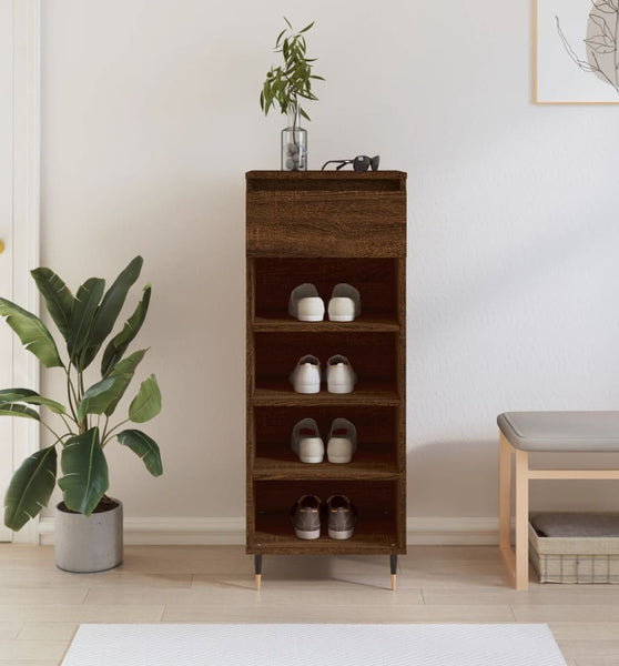 Schuhschrank Braun Eichen-Optik 40x36x105 cm Holzwerkstoff