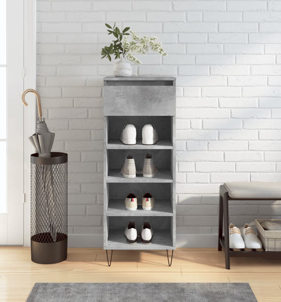 Schuhschrank Betongrau 40x36x105 cm Holzwerkstoff