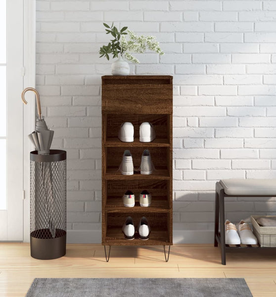 Schuhschrank Braun Eichen-Optik 40x36x105 cm Holzwerkstoff
