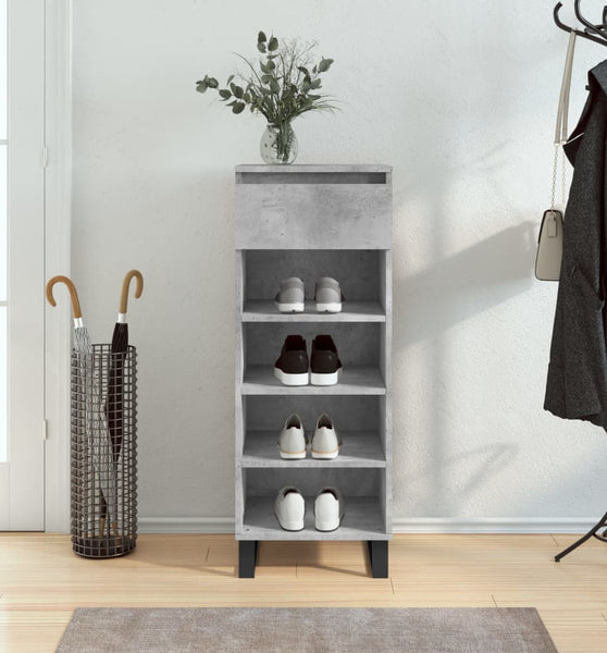 Schuhschrank Betongrau 40x36x105 cm Holzwerkstoff