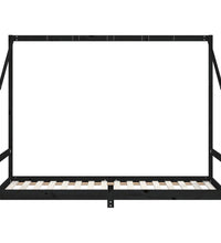 Kinderbett Schwarz 90x200 cm Massivholz Kiefer