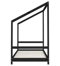 Kinderbett Schwarz 90x200 cm Massivholz Kiefer