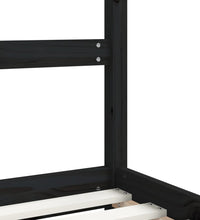Kinderbett Schwarz 90x200 cm Massivholz Kiefer