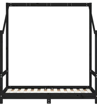 Kinderbett Schwarz 70x140 cm Massivholz Kiefer