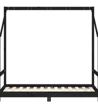 Kinderbett Schwarz 80x160 cm Massivholz Kiefer