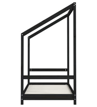 Kinderbett Schwarz 80x160 cm Massivholz Kiefer