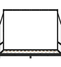 Kinderbett Schwarz 90x190 cm Massivholz Kiefer