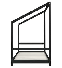 Kinderbett Schwarz 90x190 cm Massivholz Kiefer