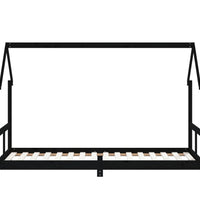 Kinderbett Schwarz 80x200 cm Massivholz Kiefer