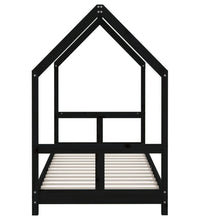 Kinderbett Schwarz 80x200 cm Massivholz Kiefer