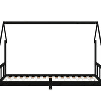 Kinderbett Schwarz 90x200 cm Massivholz Kiefer