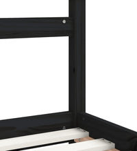 Kinderbett Schwarz 90x200 cm Massivholz Kiefer