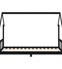 Kinderbett Schwarz 90x190 cm Massivholz Kiefer