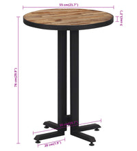 Bistrotisch Rund Ø55x76 cm Recyceltes Massivholz Teak