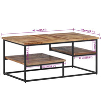 Couchtisch 90x50x39 cm Recyceltes Massivholz Teak