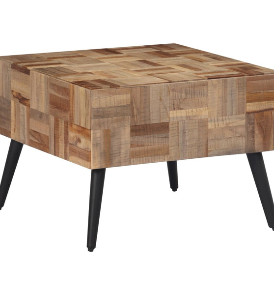 Couchtisch Grau 55x55x40 cm Recyceltes Massivholz Teak