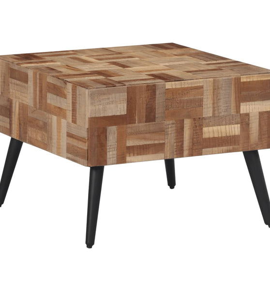 Couchtisch Grau 55x55x40 cm Recyceltes Massivholz Teak