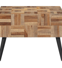 Couchtisch Grau 55x55x40 cm Recyceltes Massivholz Teak