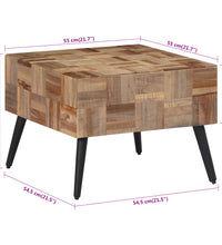 Couchtisch Grau 55x55x40 cm Recyceltes Massivholz Teak