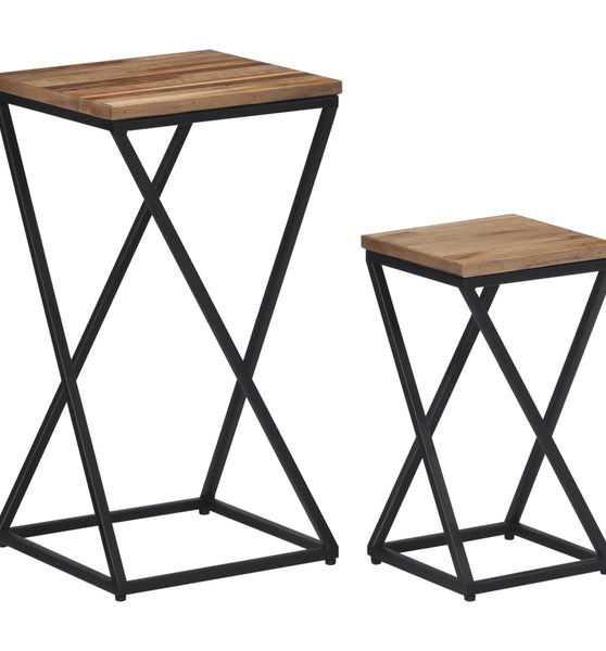 Beistelltische 2 Stk. Recyceltes Massivholz Teak