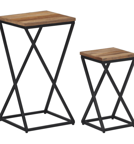 Beistelltische 2 Stk. Recyceltes Massivholz Teak