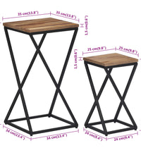 Beistelltische 2 Stk. Recyceltes Massivholz Teak