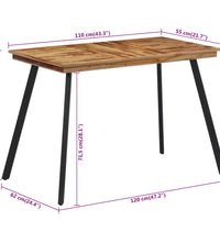Esstisch 120x62x76 cm Massivholz Teak