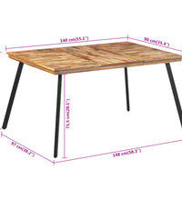 Esstisch 148x97x76 cm Massivholz Teak