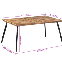 Esstisch 169x98,5x76 cm Massivholz Teak