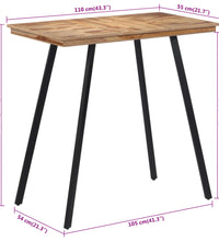 Bartisch 110x55x105 cm Massivholz Teak