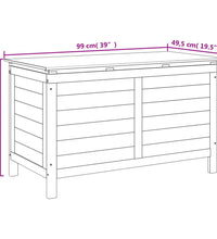 Gartentruhe Weiß 99x49,5x58,5 cm Massivholz Tanne