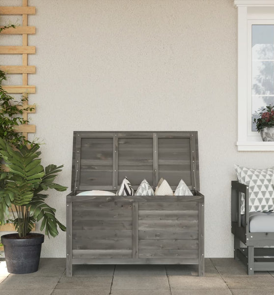 Gartentruhe Anthrazit 99x49,5x58,5 cm Massivholz Tanne